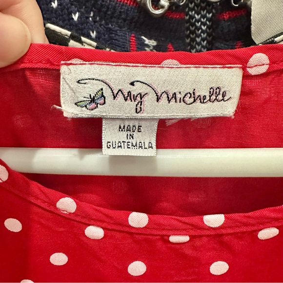 My Michelle Brand Red White Polka Dot Big Girls Size 12 Swing Dress Tween Age - Picture 4 of 4